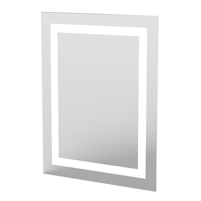Miroir LED rétro éclairé dépoli rectangulaire et antibuée 70 x 90cm : 7135  01 01