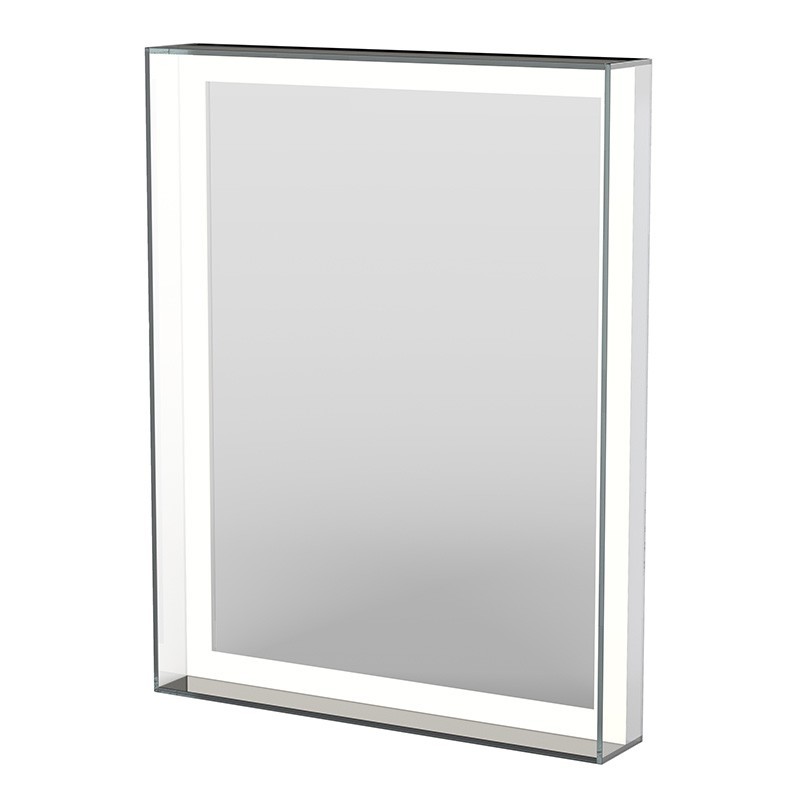 Miroir LED rétro éclairé cadre en verre et antibuée 70 x 90cm