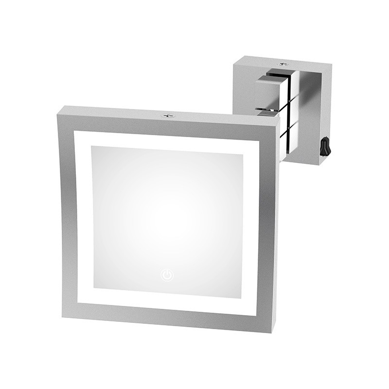 Espejo de pared LED - Cuadrado - de aumento (3X) : 7610 01