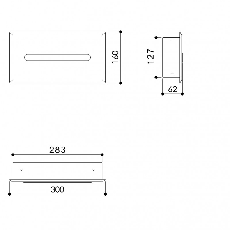 Диспенсер бумажных салфеток горизонтальный, встраиваемый в стену : S6 01